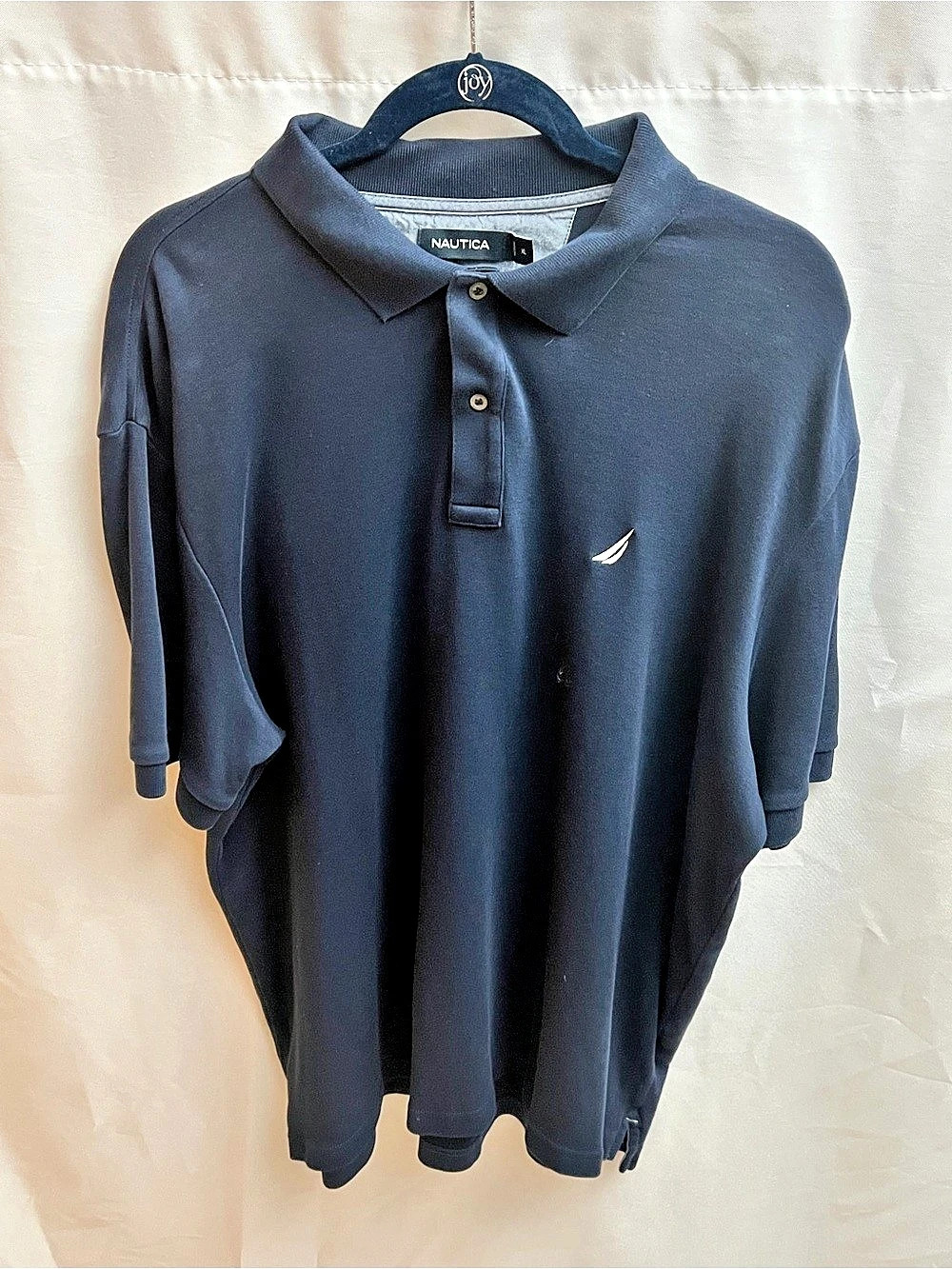 Nautica Men’s XL Navy Blue Cotton Polo Shirt Embroidered Logo